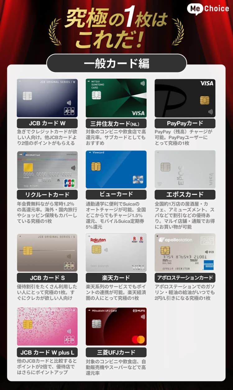 クレジットカード究極の1枚「最強のメインカード（一般カード編）